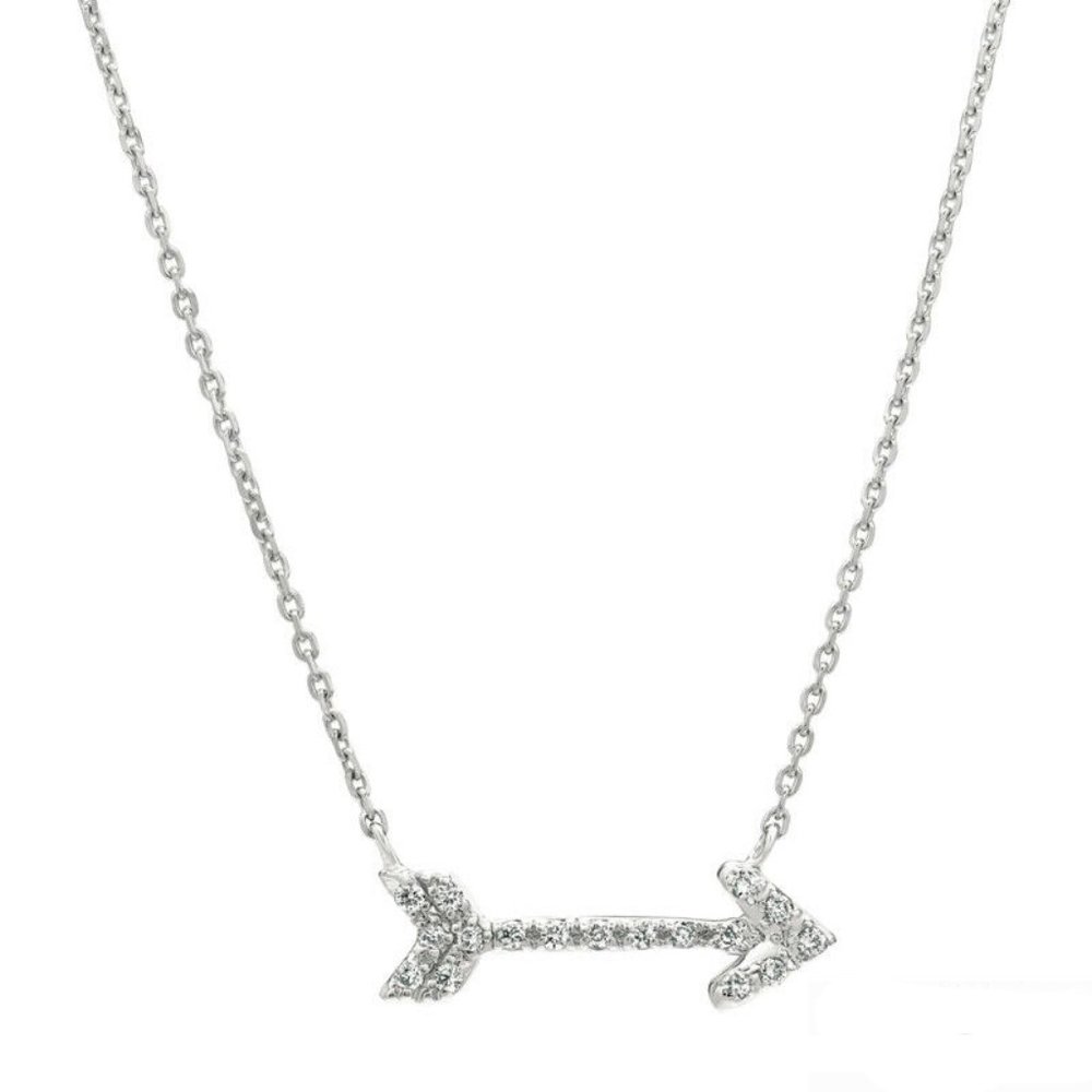 0.15 CT Natural Diamond Arrow Necklace Pendant